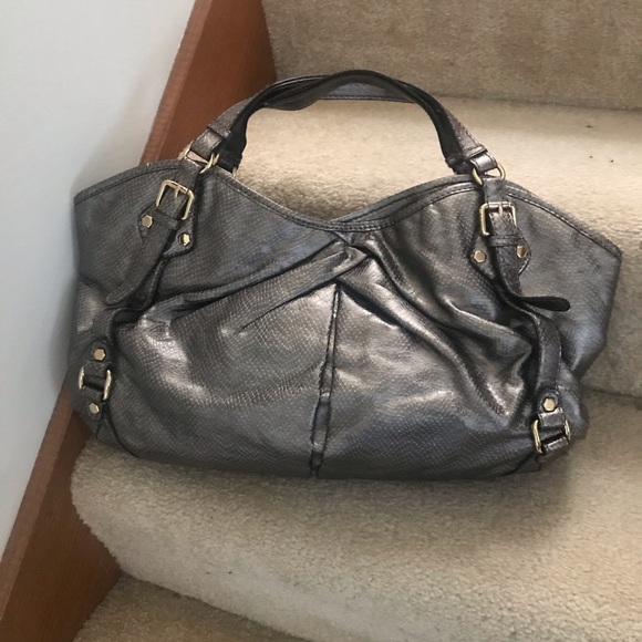 Gianni Bini Large Metallic Handbag with Gold-tone Hardware - Picture 2 of 11